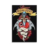 JNNJMN Musikposter mit Bon Jovi, dekoratives Gemälde, 