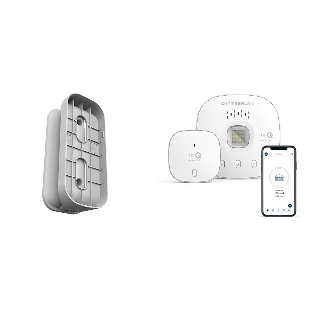 Chamberlain VKP1-MYQ-SMW myQ Smart Garage Video Keypad Swivel Mount, 5.6 Ounces, Grey &amp; Smart Garage Control - Wireless Garage Hub and Sensor with WiFi &amp; Bluetooth