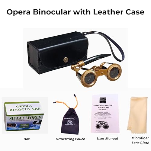 Binoculares Opera 2.5"latón y nácar para niños y adultos miniatura 4