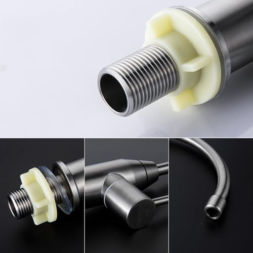 Robinet de cuisine en acier inoxydable brossé au design épuré et durable - 3