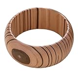 Zktfyshk - Pulsera de madera grabada artística, estilo vintage, ajustable, accesorio unisex para uso diario, brazalete de madera tallada artística, One Size, como se describe