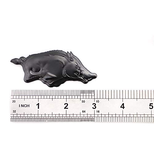 2Pcs 3D Running Wild Pig Boar Warthog Hog Metal Emblem Car Side Fender Rear Trunk Car Decal Sticker (Black) #TOP3