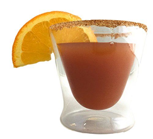 CoastLine Double Wall Glass Stemless Martini Glasses Cocktail Set | 2 Cocktail Glasses | 8.4 Ounces Each | Stylish, Durable, Microwave & Dishwasher Safe Whiskey Scotch Glasses | Lifetime Warranty