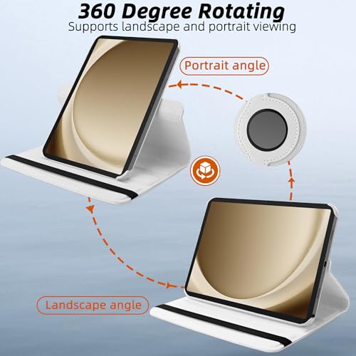 Image of TGK 360 Rotatable Flip Cover for Samsung Galaxy Tab A11+ Plus 11 Inch 2025 Case /Galaxy Tab A9 Plus 2023 (White)
