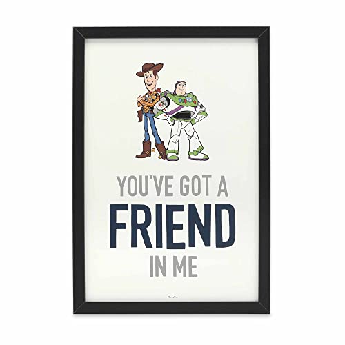 Image of Disney Pixar Toy Story You've Got a Friend In Me Woody and Buzz Framed Wall Decor - Cute Toy Story Picture