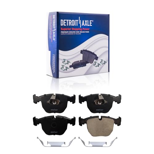 Image of Detroit Axle - Front Brake Pads for BMW X5 530i 540i 740i 740iL M5 Ceramic Brake Pads w /Hardware Replacement