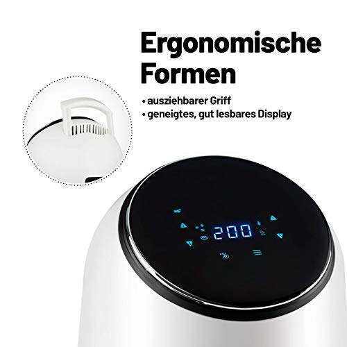 Lauben Hot Air Fryer 2500WT Heißluftfritteuse, 360° Heißluftzirkulation, Aerofryer 2,5 Liter, Leistung 1 300 W, 8 Programmen, digitales Touchdisplay, spülmaschinenfest, Fritteuse ohne Öl – Bild 6