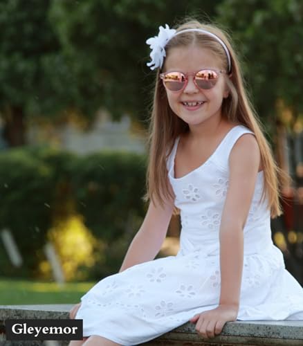 Image of Gleyemor Kids Polarized Cute Round Sunglasses for Kids Girls Boys Age 3-8