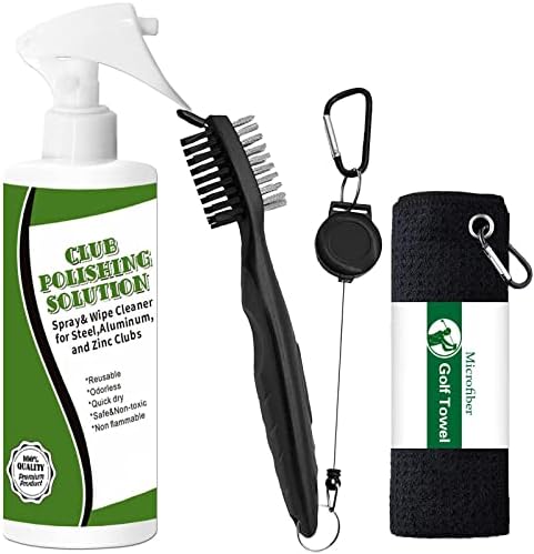 Amy Sport Golf Club Cleaning Kit Woods Iron Polishing Solution 6.7 oz Remove Scratches Scuffs Restore Shine Cleaner Polish