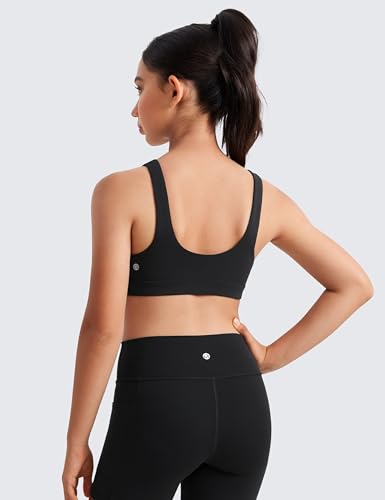 CRZ YOGA Girls Butterluxe Training Sports Bra - Scoop Neck U Back for Teens Kids Yoga Dance Crop Top2