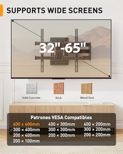 Support mural TV bras long 65 pouces orientable VESA 400x400 PGMF24B