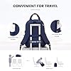 LOVEVOOK Laptop Rucksack Damen, 15,6 Zoll Schulrucksack Teenager mit USB Ladeanschluss, Wasserdicht Tagesrucksäcke Reiserucksack, Elegant Travel Backpack Daypack für Schule Büro Reise, Marineblau #4