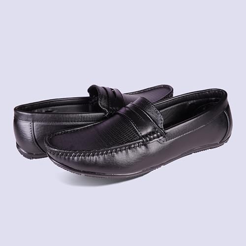 Image of Liberty Men's Leather Loafers Formal Shoes | Stylish Fashionable Slip-On Moccasins | Ideal for Business, Casual, Parties (Available Size in 6 to 10 UK, Black /Brown)