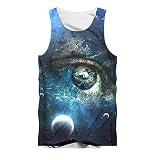Hiser sans Manches Homme Débardeur, Respirant Imprimé Muscle Tank Top, T-Shirt Sleeveless Débardeurs pour Homme Garçon Workout Musculation Exercising (Yeux de la Terre,XL)