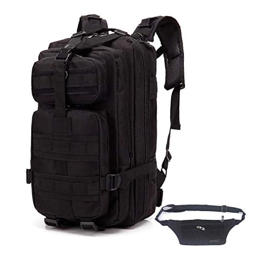 QHIU Mochilas de Marcha Táctica Impermeable Militar Molle con Bolsa de Cintura para Montañismo Excursionismo Trekking Deportes al Aire Libre