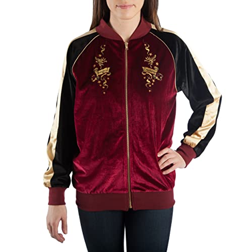Bioworld Harry Potter Bomber Jacket Velour Harry Potter Jacket Raglan Sleeve Harry Potter Coat - Harry Potter Gift Harry Potter Apparel-Medium