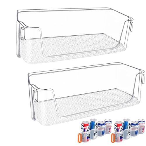 [2 PACK] UPGRADED DA97-20988A Refrigerator Right Door Bin RF27T5501SR Door Shelf Compatible with Samsung Refrigerator Door Shelf Parts RF28T5F01SR, RF27T5501SG, RF28T5F01SG Fridge Door Bin Shelves