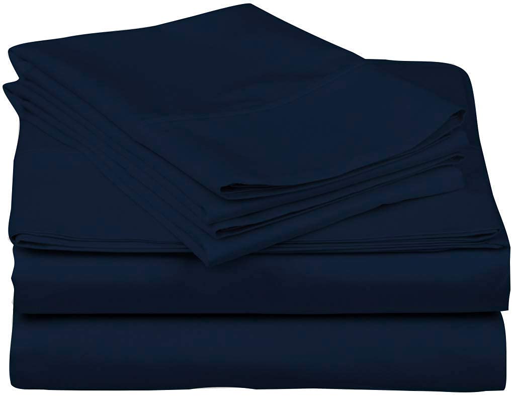 SL SUPREME LINEN 3 Piece - 600TC 100% Egyptian Cotton Universal AFT Berth The Best Boat AFT Berth Bedding Fits mattresses up to 6” Depth - Great Gift for Boaters! (Navy Blue Solid)