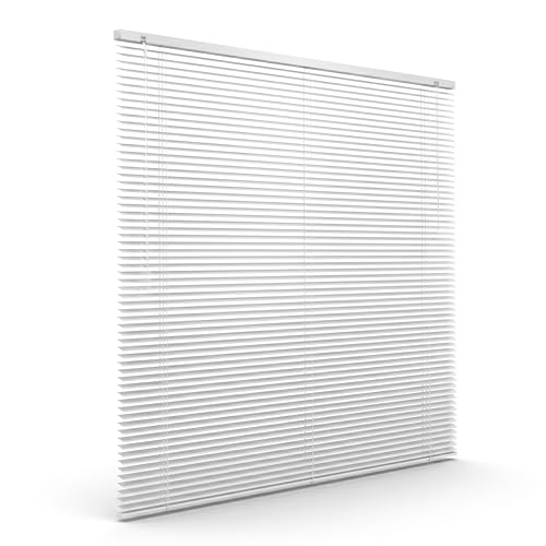 Victoria M. Aluminium Jalousie, 100 x 130 cm, weiß, Jalousie ohne Bohren, inkl. Klemmclips
