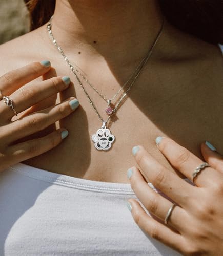 Personalized Christmas Heart Name Necklace Picture Birthstone Birthday Butterfly Cat Dog Custom Photo Nameplated Pendant Jewelry for Women 6