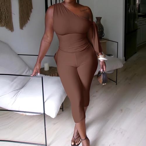 Fastkoala Women's 2 Piece Shorts Sets Outfits Casual Summer 2025 Sexy Off The Shoulder Bodycon Matching Pants Sets4