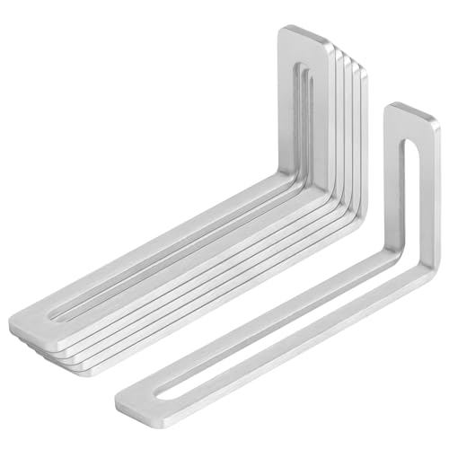 Fanmao 6 PCS Slotted L Angle Mounting Brackets, Adjustable Corner Brace, Stainless Steel 5-32 Thick, 5-1-2 L x 1 W x 2-1-2 H