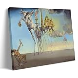Impression sur toile représentant Salvador Dali (La tentation de Saint Antoine)   Décoration murale   Œuvres d'art   Idée esthétique   20 x 30 cm