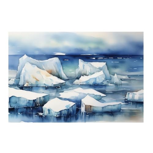 Patte de glace en aquarelle peinte poster deco mural chambre salon 50x50cm GAEKKO