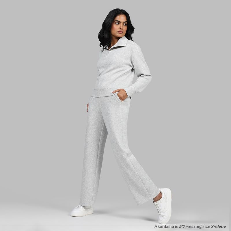 Image of BlissClub Womens BareButter Straight Pants, High Rise, Straight fit,Pockets, Comfortable Waistband,Regular Variant Below 5'4