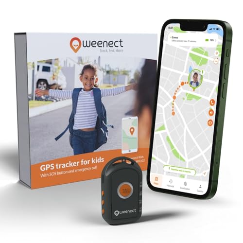 Weenect   GPS para niño | Sin límite de Distancia | 7 días de autonomía | Botón de Alerta | Teléfono de urgencia | 2G | Funciona con suscripción