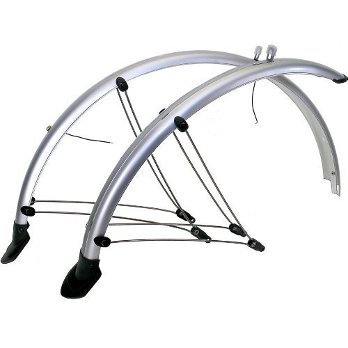 28 Inch Bicycle Mudguard Set Silver with Contact Strips Sports & Outdoors