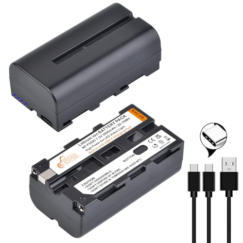 Pickle Power 2X2800mAh NP-F550 batteria di ricambio con ingresso di tipo C 4 indicatori di potenza LED per la luce video del LED NP-F550 F570 F960 F750 F770 F970 Monitor/Videocamera/Camera