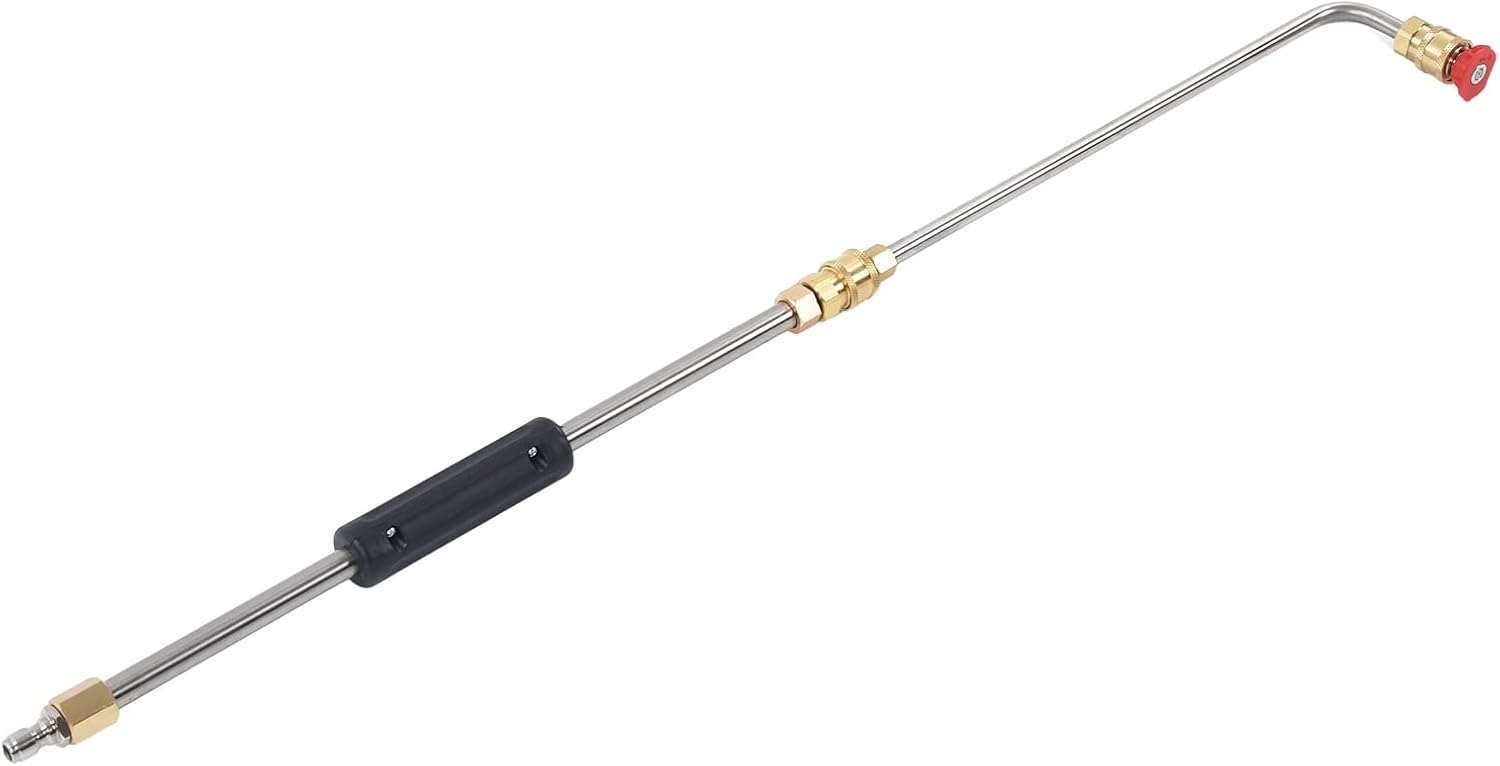 Pressure Washer Extension Wand | 4000 PSI Hard Area Maintenance Tool with 5 Nozzles/Quick Connect | Stainless Steel Lance for Cars/Decks/Driveways