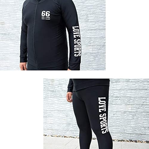 Foto von MYENA Herren Plus Größe 4XL-8XL Neoprenanzug Große Größe Nearsuits Kurze Front-Reißverschluss-Oberteil und Hosen-Surfen Badeanzug Surfen Schnorcheln Kayak,Schwarz,8XL
