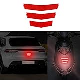 RUANTE Universal Car Reflective Stickers Super Reflective Car Rear Tailgate Trim Stickers Anti-Collision Strips Bumper Stickers Warning Stickers Anti-Scratch Protection (Red 3pc)