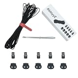 Versatile 1/8-Inch (3mm) Elastic Cord - 10 Yards With 10 Pack Plastic Spring Locks - Stretch Rope and Drawstring for Sewing, Crafting, and DIY Projects (Black)