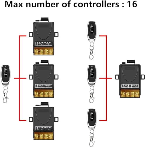Image of Roboway 433Mhz AC 85-220V 1CH Wireless Remote Switch Relay Receiver Transmitter Universal Remote Control Switch Module and 1PCS RF Transmitter Remote Controls (1 Relay 1 Remote)