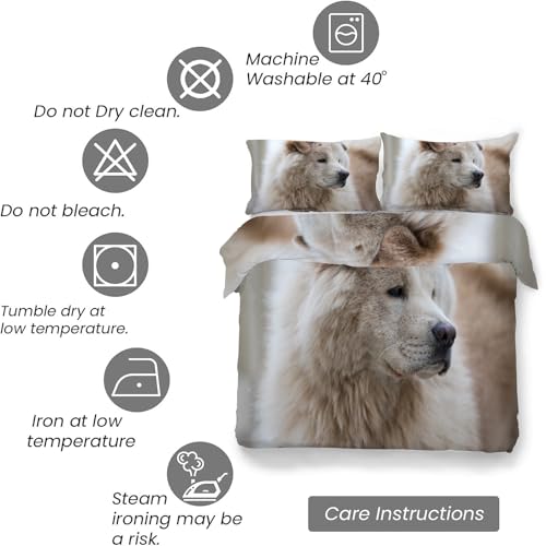 Housse de couette 200x200 zippée lavable parure de lit chien douce - 7