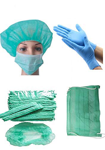 COMFORT - 100 Pcs-18 Inches, Disposable Bouffant Hair Nets Bundle with 5 Pcs of Dust Mask and 5 Pairs of - Disposable Gloves. (B082624DTW) Amazon Price History, Amazon Price Tracker