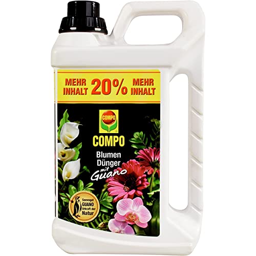 Preisvergleich Produktbild COMPO Blumendünger mit Guano für alle Zimmerpflanzen, Balkonpflanzen und Terrassenpflanzen, Spezial-Flüssigdünger, 3 Liter