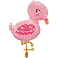 Anagram SuperShape XL Flamingo Baby P35 Foil Balloon, Multicolour