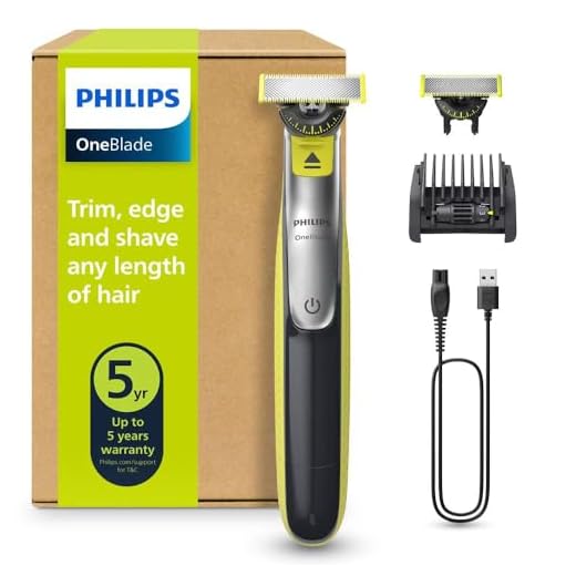 Philips OneBlade 360 - Maquinilla de Afeitar Híbrida, Barbero Eléctrico y Afeitadora, 2 Cuchillas 360, Peine-Guía Ajustable 5 en 1 (modelo QP2734/30)
