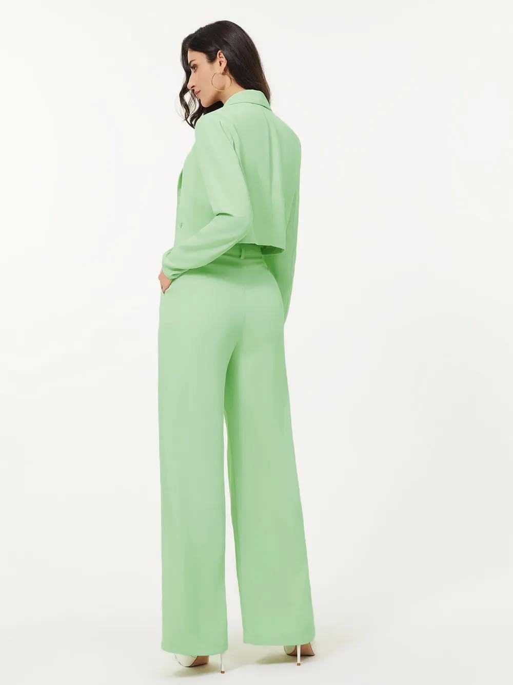 KOTTY Women's Co-ords Solid Dress Set Light Green 1