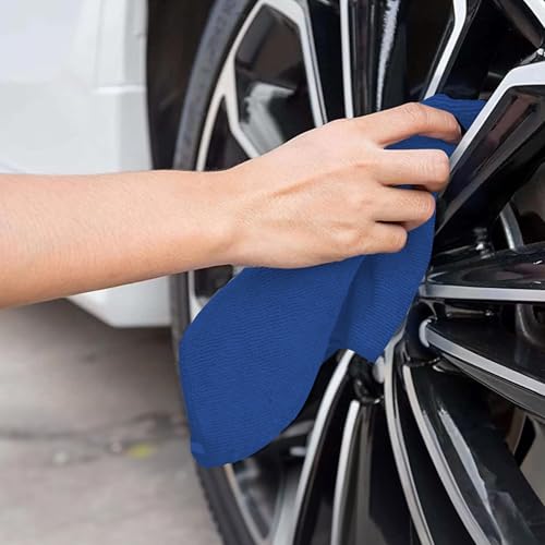 Image of 400 GSM Microfiber Cloth for Car Drying (Pack of 2) - 60x40cm Car Cleaning Cloth Superior Softness, Super Water Absorbent Towel for Car, Bike and Household Cleaning - Navy Blue