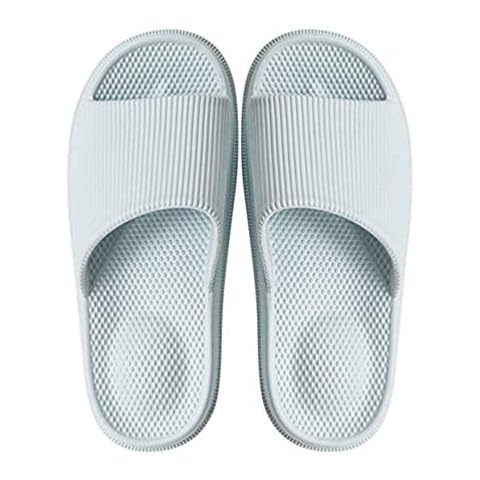 Massage Grainy Bathroom Slides Non-Slip Spa Shower Slippers/Sandal for Women/Men Light Blue Cover