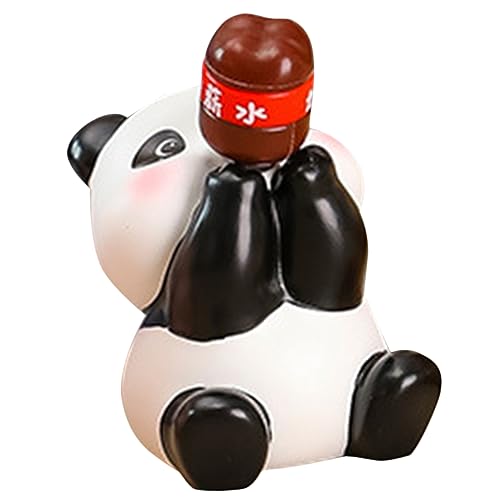 UKCOCO Figurita De De Animal Adorable para Decoración De Escritorio y Jardín Estatua De Panda Accesorio Ligeramente y Divertido para Interiores y Exteriores Adorno De Animales para Casa