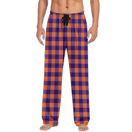 3PC Pack Plaid Men's Pajamas Pants Drawstring Sleep Pjs Elasticity Straight Pockets Trousers with Pockets2
