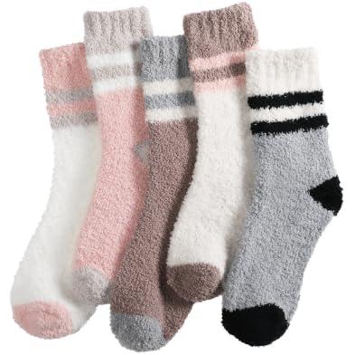 Image of Tavaleu Womens Fuzzy Socks, Soft Cozy Fluffy Slipper Socks Winter Warm Plush Sleeping Socks