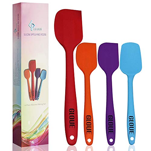 GLOUE spatula-4pcs Silicone Spatula Set, 11.7 x 2.7 x 1.3