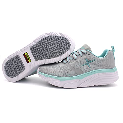 Laforst Womens Platform Xtreme Comfort Slip Resistant Sneaker Mint 6.5
